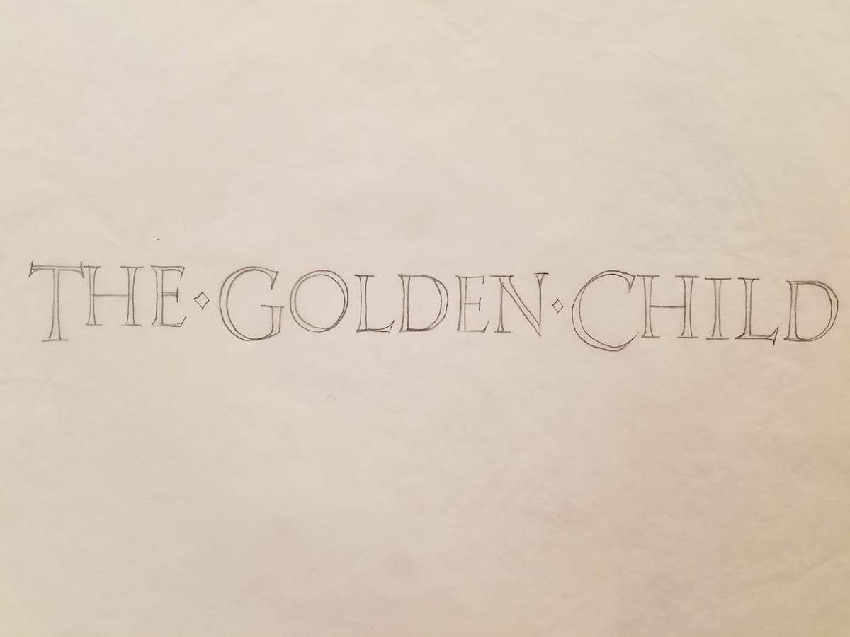The Golden Child Logo Concept, Diamonds Between Each Word by John Alvin, Image 1.