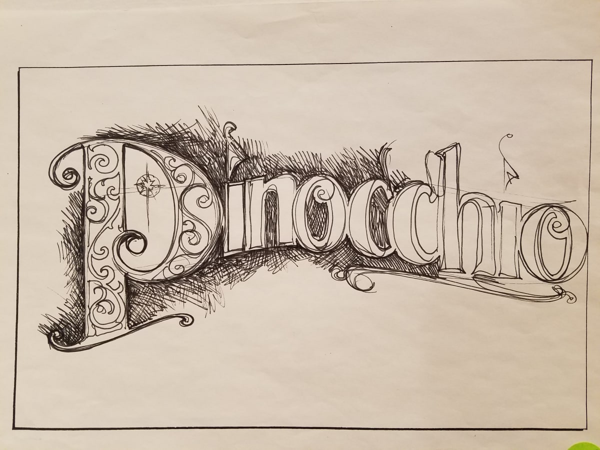 Pinocchio Rerelease Title Concept by John Alvin, Image 1.
