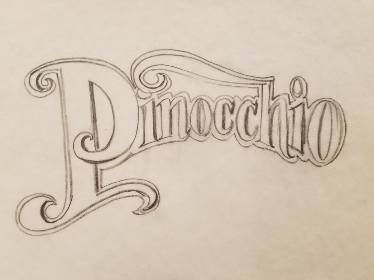 Pinocchio Rerelease Title Concept by John Alvin, Image 1.