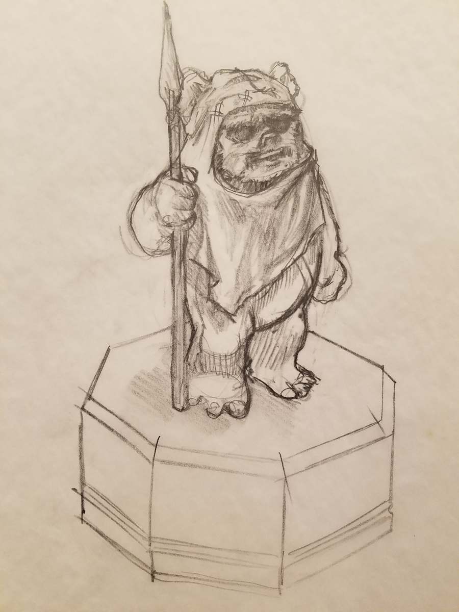 Star Wars Chess Set  for Danbury Mint: Ewok Concept by John Alvin, Image 1.