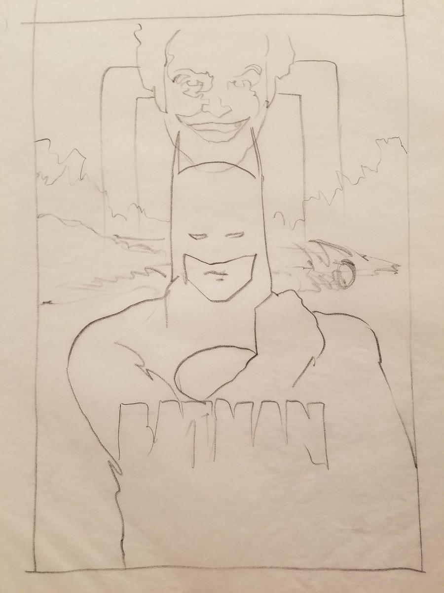 Batman Poster Concept, Batman in Center by John Alvin 