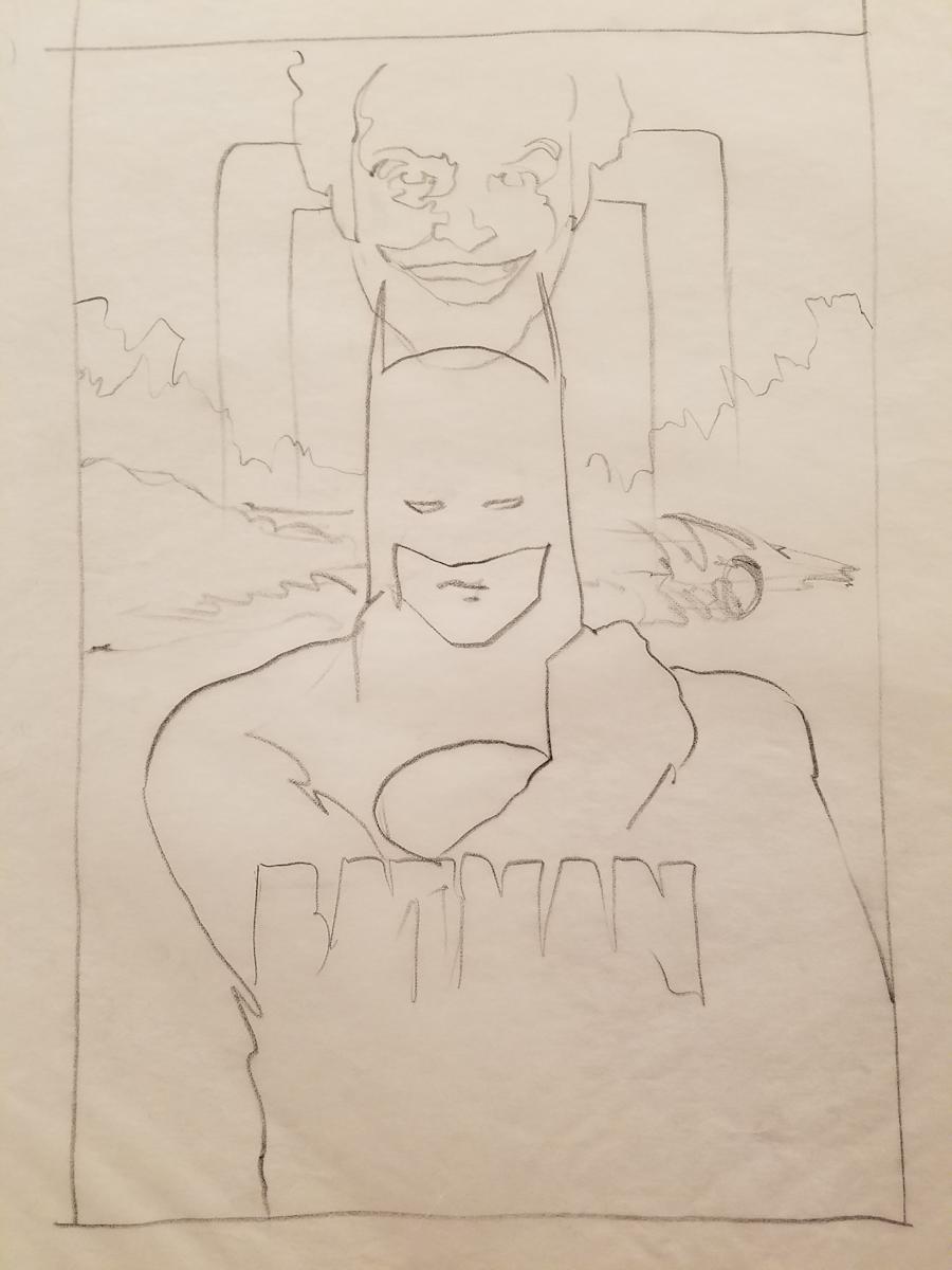 Batman Poster Concept, Batman in Center by John Alvin, Image 1.