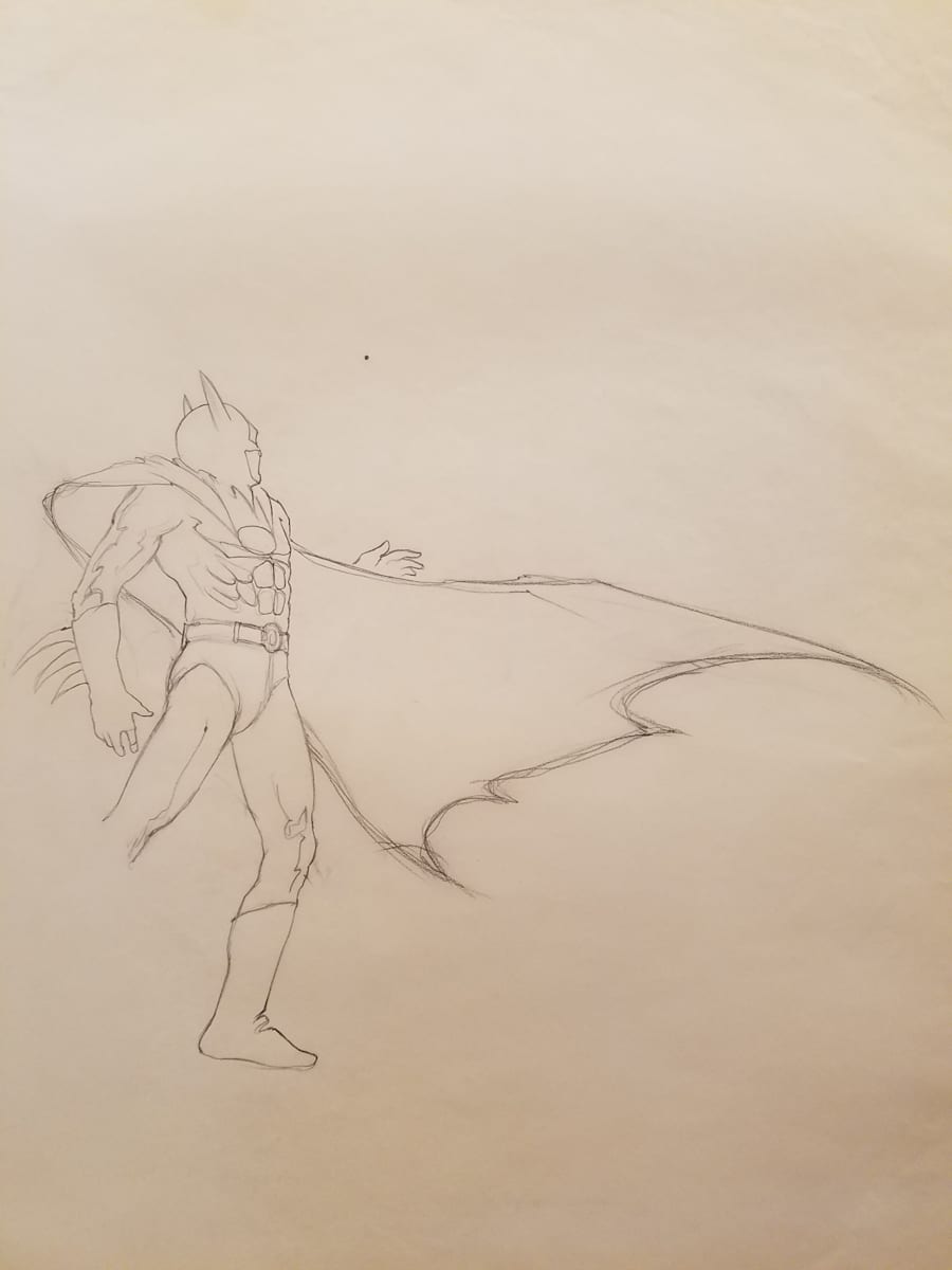 Batman Poster Concept, Unfinished Left Leg by John Alvin, Image 1.