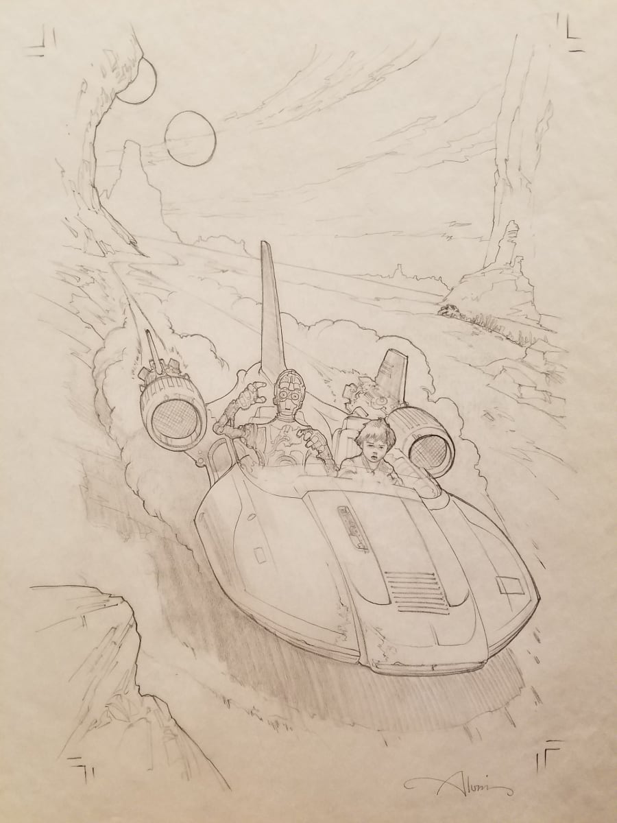 Star Wars Anakin's Fate Graphite for Cover Art by John Alvin, Image 1.