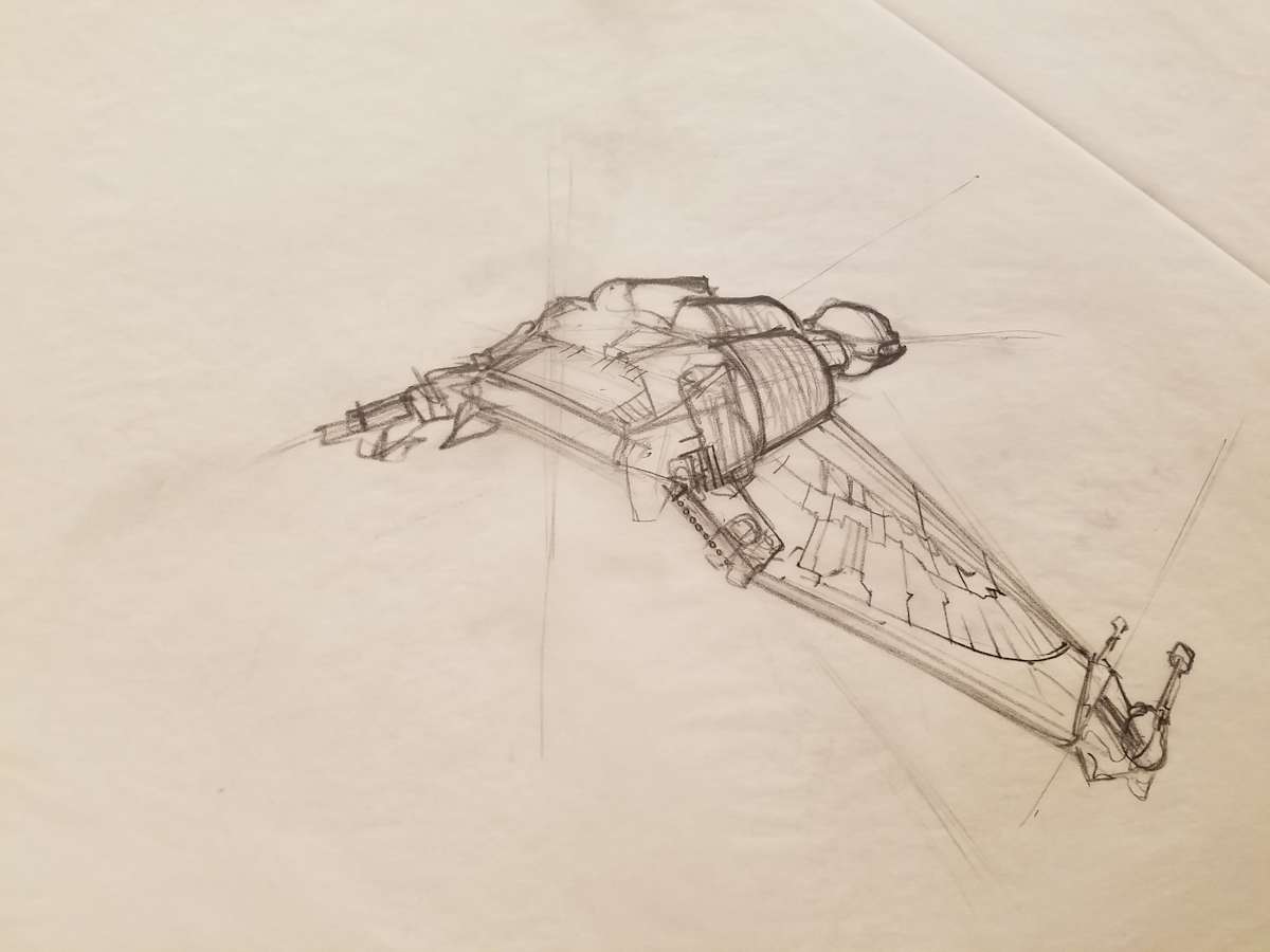 Star Wars Concept Art for Hasbro Board Game: Shuttle Concept by John Alvin, Image 1.