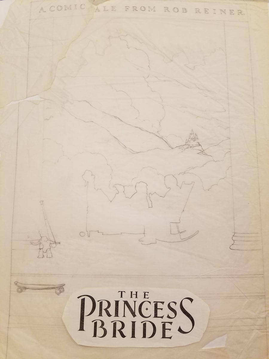 The Princess Bride Poster Concept, Layout Sketch With Printed Title Over Graphite, Close to Final by John Alvin, Image 1.