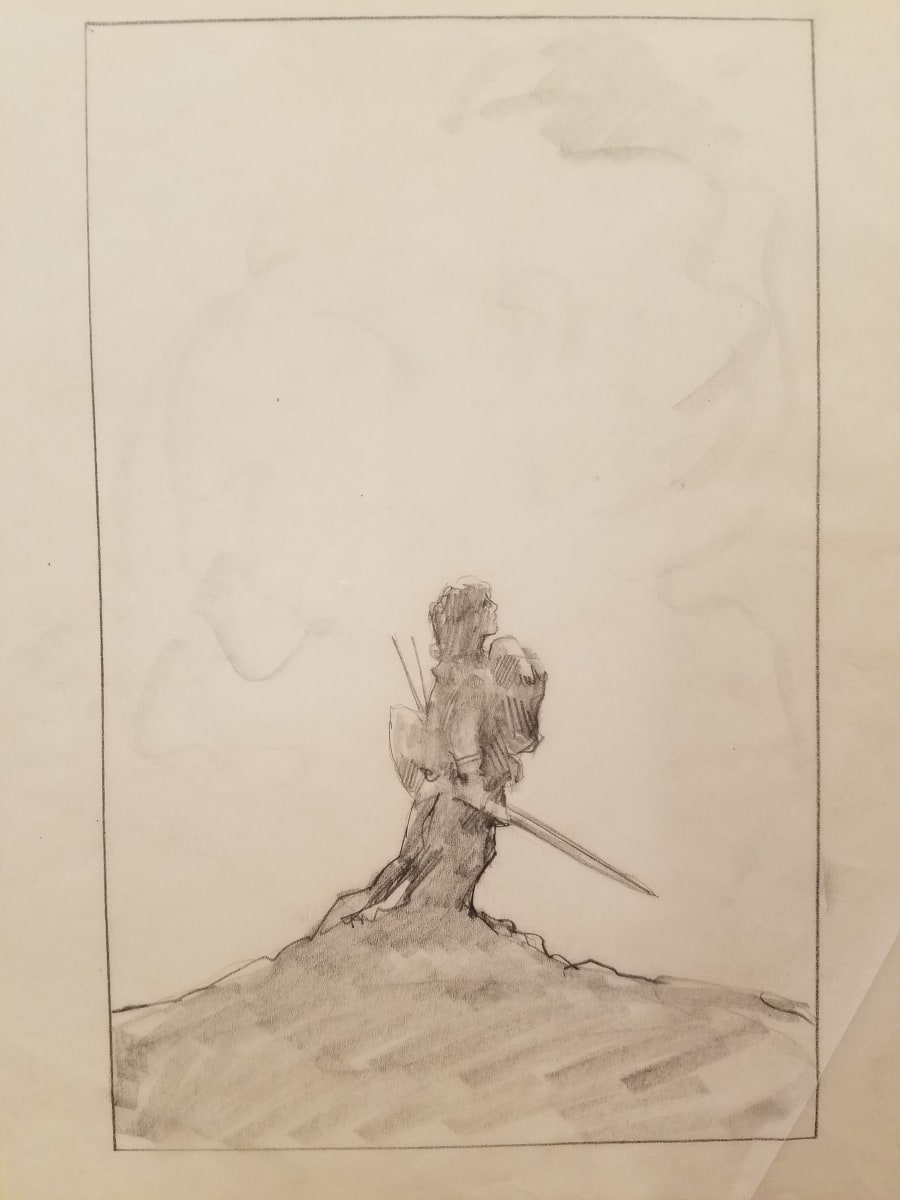 Willow Poster Concept, Willow Holding Elora and Sword by John Alvin, Image 1.