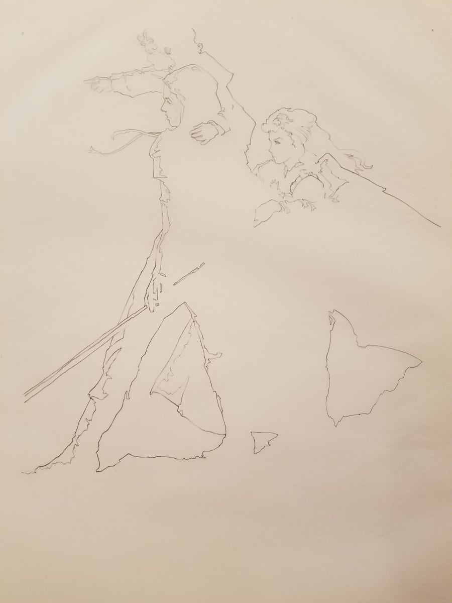 Willow Poster Concept, Cast Looking Left, Pose Used for Final Poster by John Alvin, Image 1.