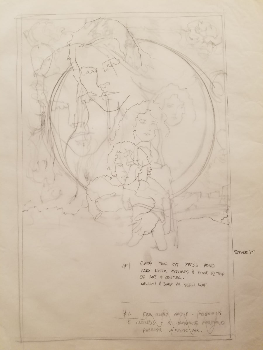 Willow Poster Concept, Two Pieces Stapled by John Alvin, Image 1.