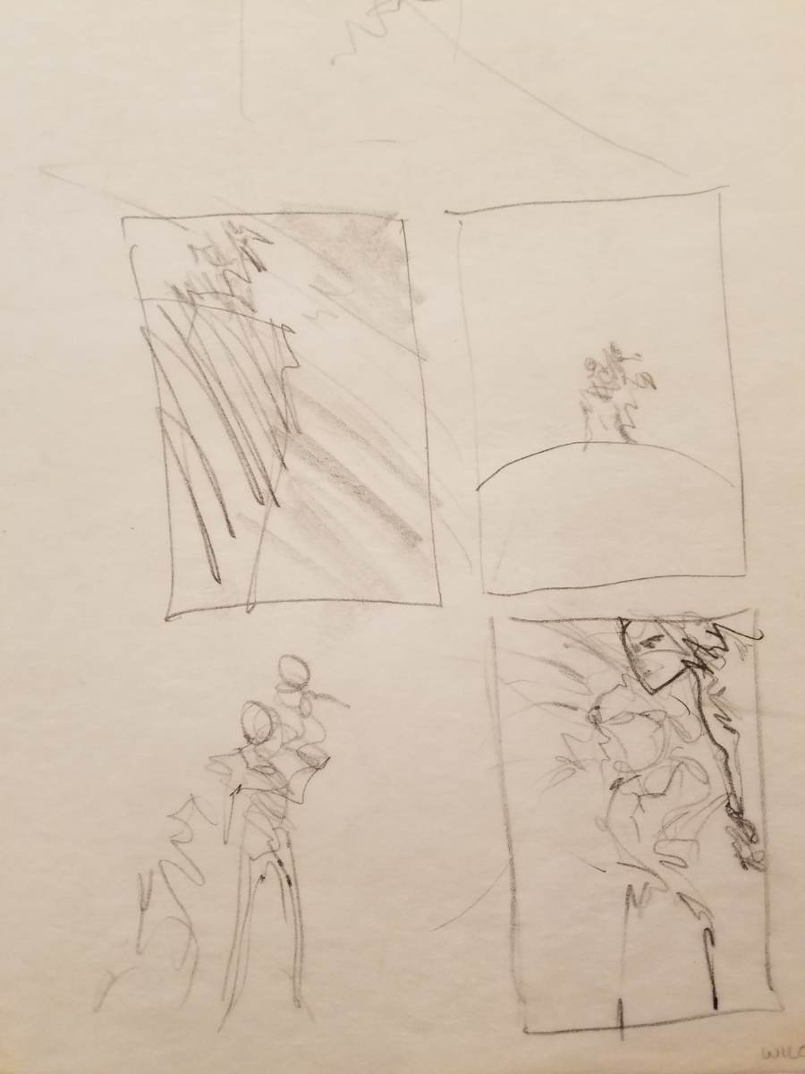 Willow Poster Concept, Four Rough Layout Sketches by John Alvin, Image 1.
