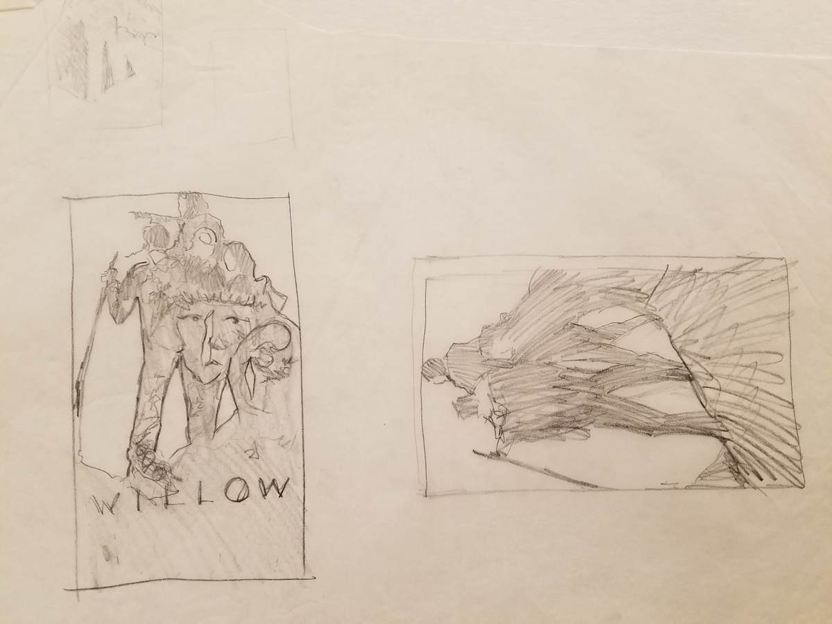 Willow Poster Concept, Two Layout Sketches by John Alvin, Image 1.