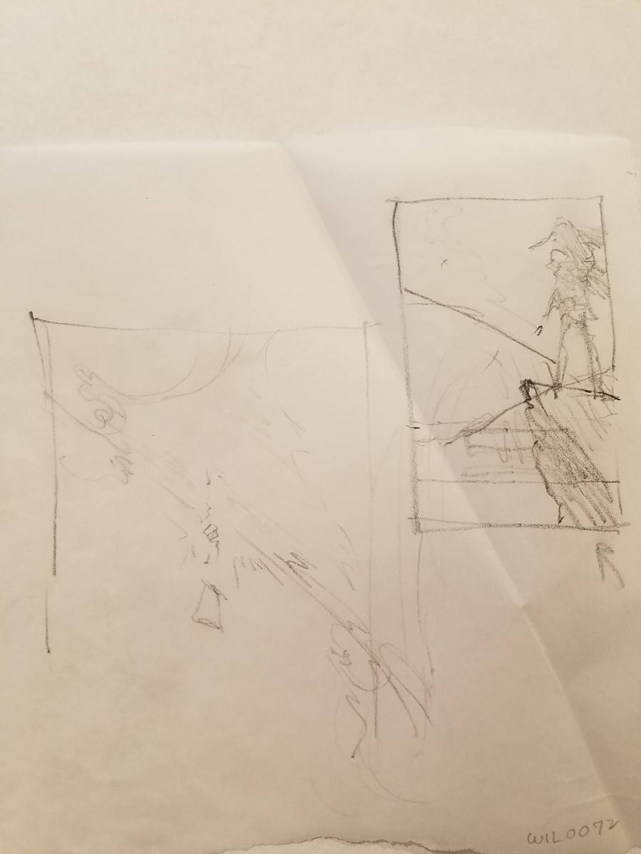Willow Poster Concept, Two Rough Layout Sketches by John Alvin, Image 1.