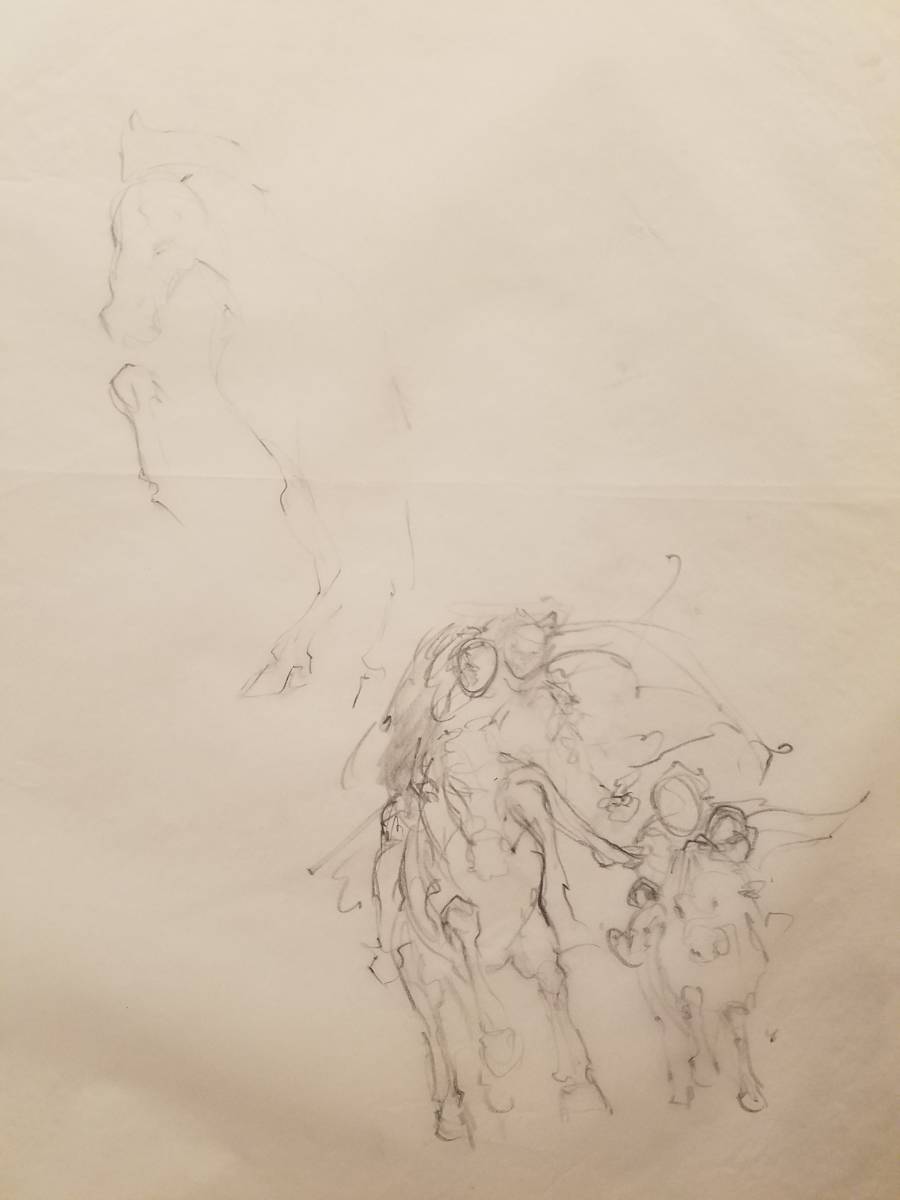Willow Poster Concept, Horse and Riding Studies by John Alvin, Image 1.