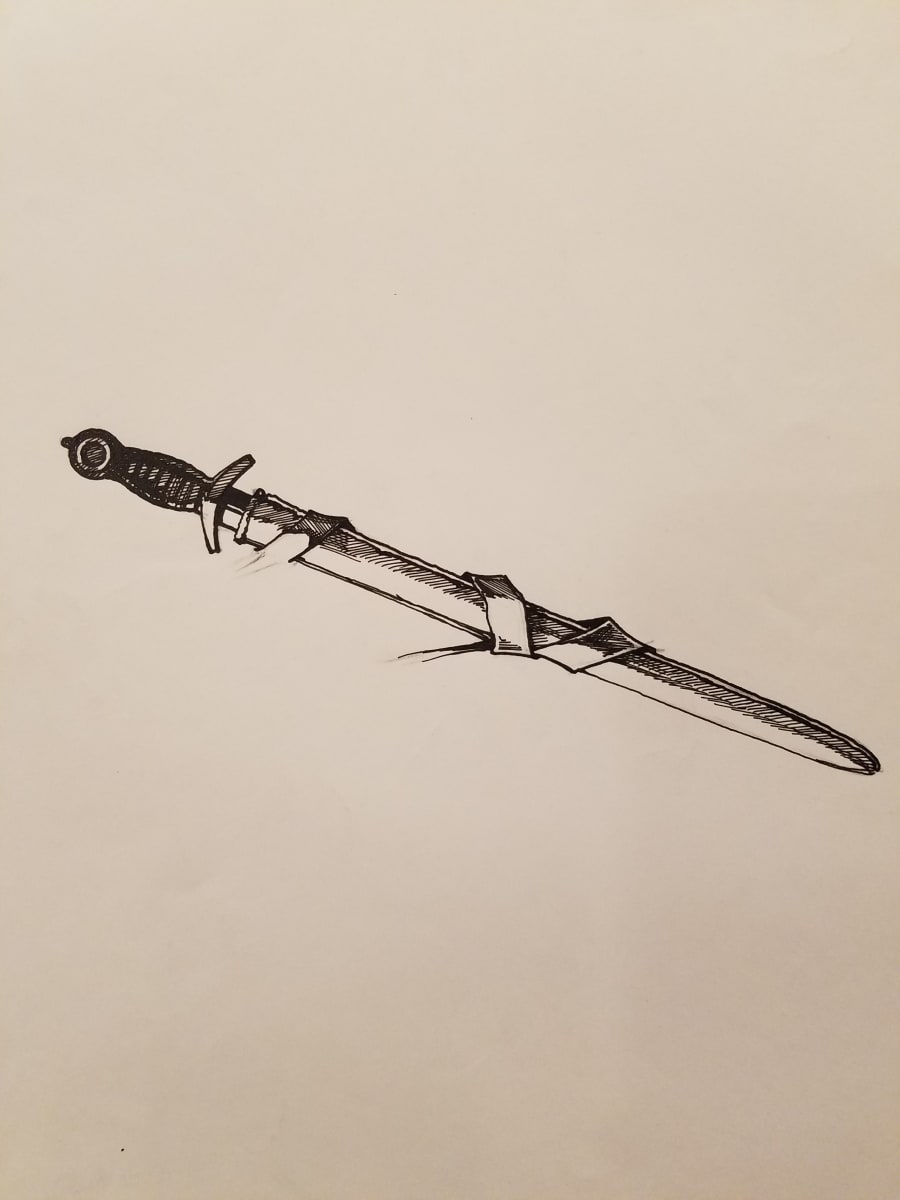 Willow Concept, Sword in Sheath in Pen by John Alvin, Image 1.