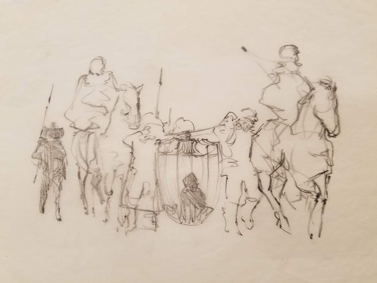 Willow Poster Concept, Horsemen and Soldiers by John Alvin, Image 1.