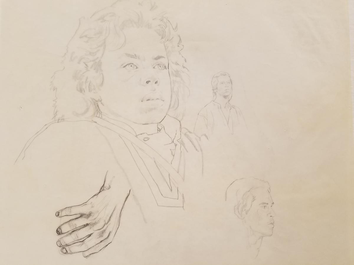 Willow Poster Concept, Willow and Madmortigan Studies by John Alvin, Image 1.