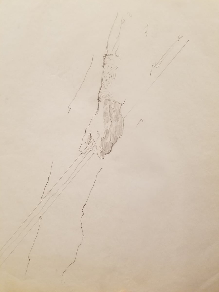 Willow Poster Concept, Left Hand Holding a Spear by John Alvin, Image 1.