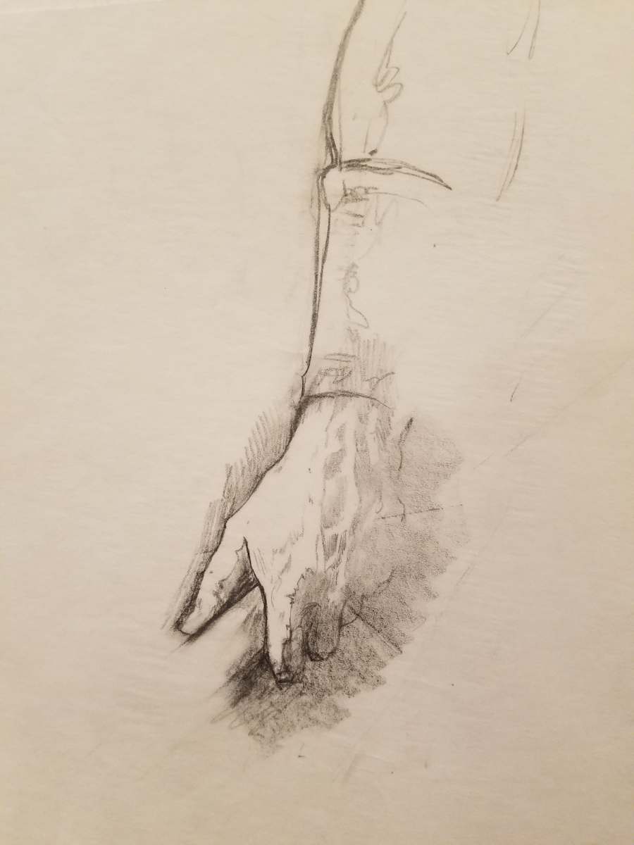 Willow Poster Concept, Shaded Hand and Grip of Spear by John Alvin, Image 1.