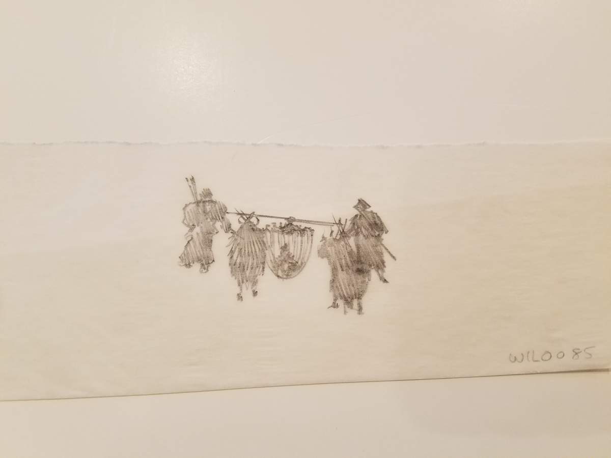 Willow Poster Concept, Horsemen Carrying Prisoner in Cage by John Alvin, Image 1.