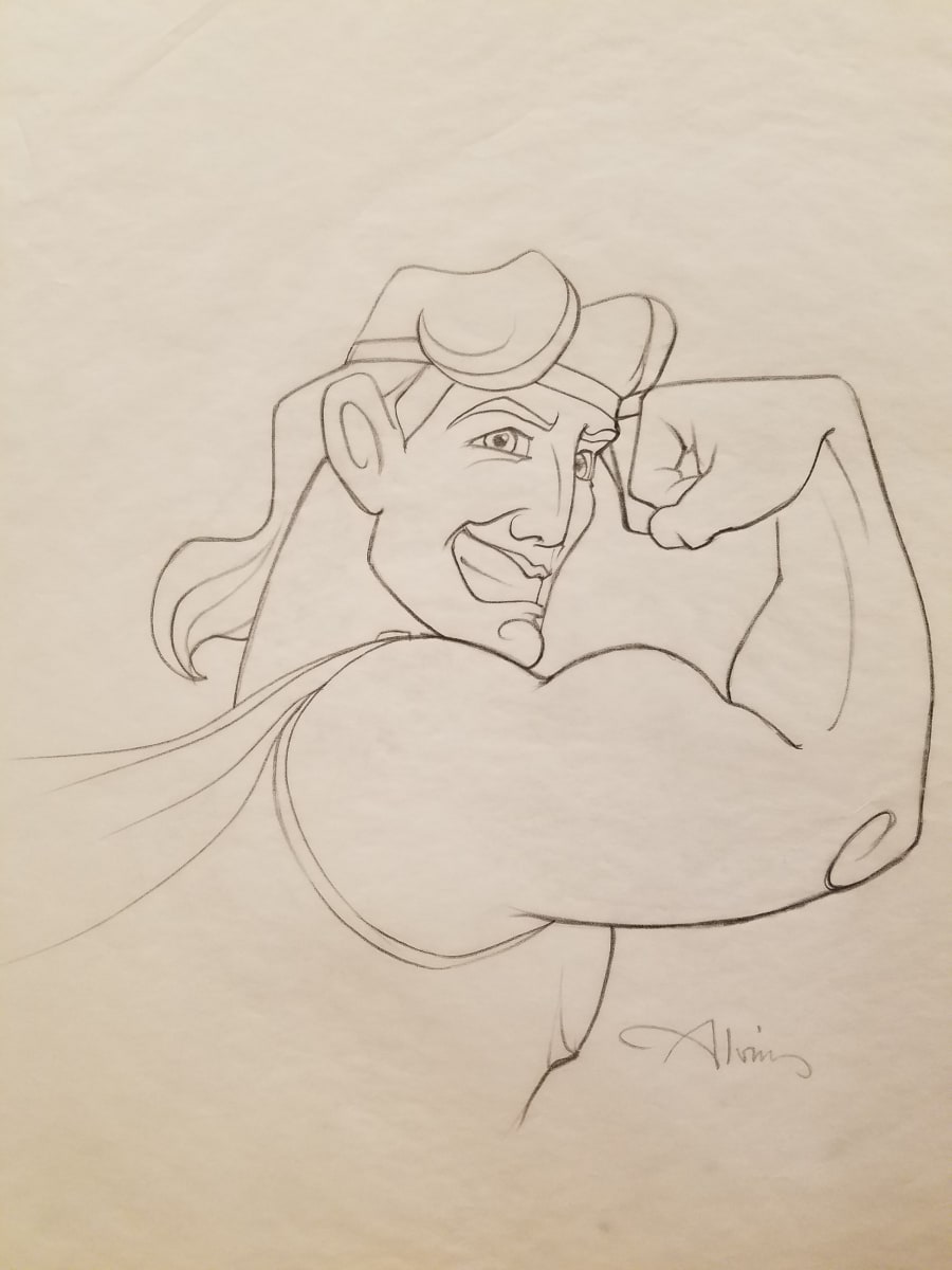 Hercules Poster Concept, Hercules Flexing by John Alvin, Image 1.