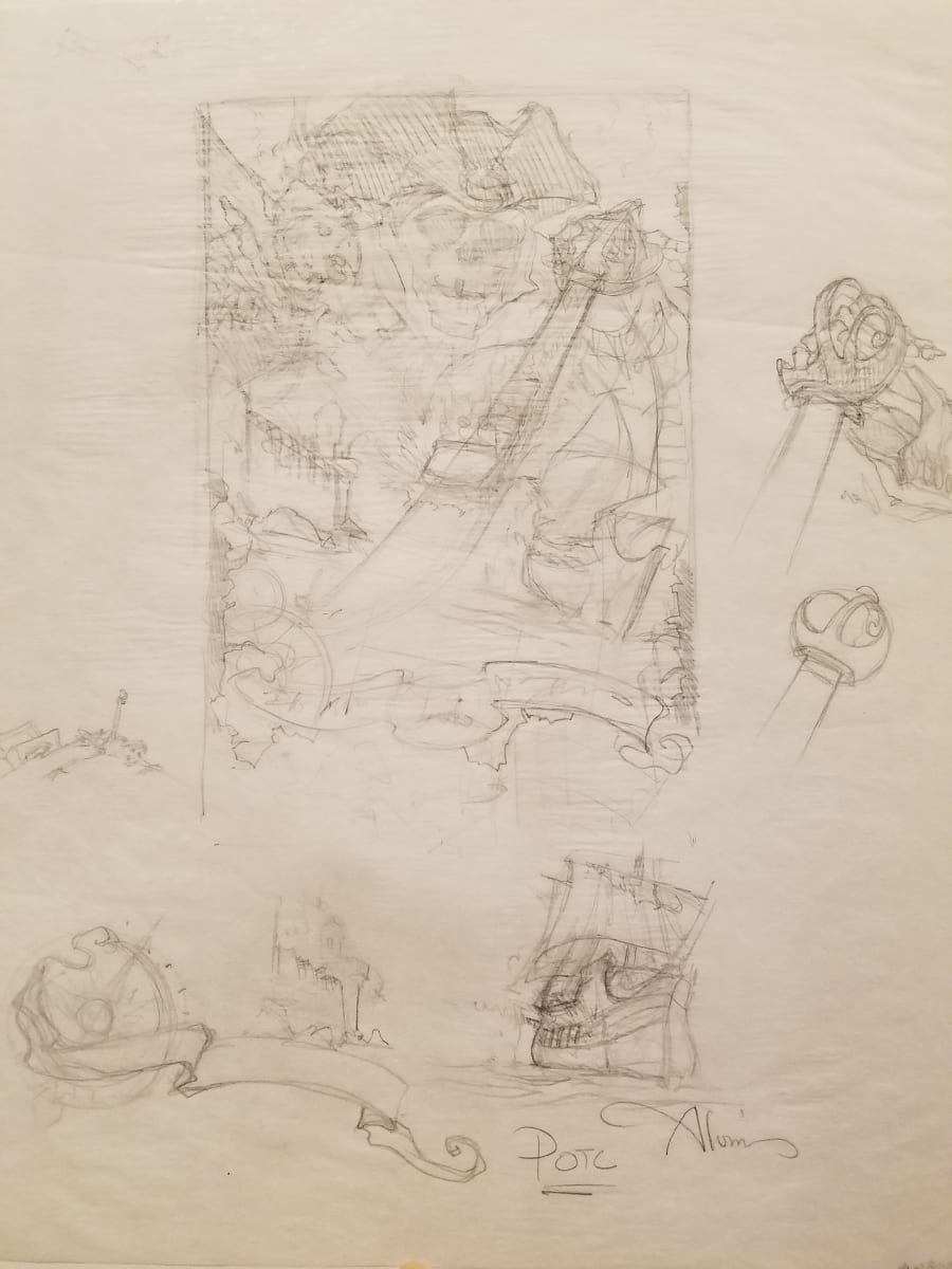 Pirates of the Caribbean Disneyland 40th Anniversary Poster Concepts by John Alvin, Image 1.