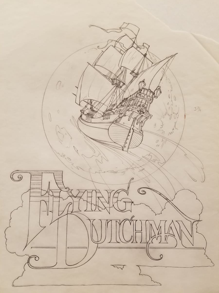 Virtual World Video Game Graphite for Key Art, Flying Dutchman by John Alvin, Image 1.