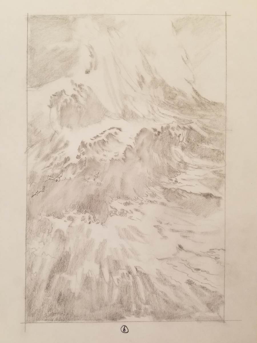 Waterworld Poster Concept, Giant Crashing Waves, "6" by John Alvin, Image 1.