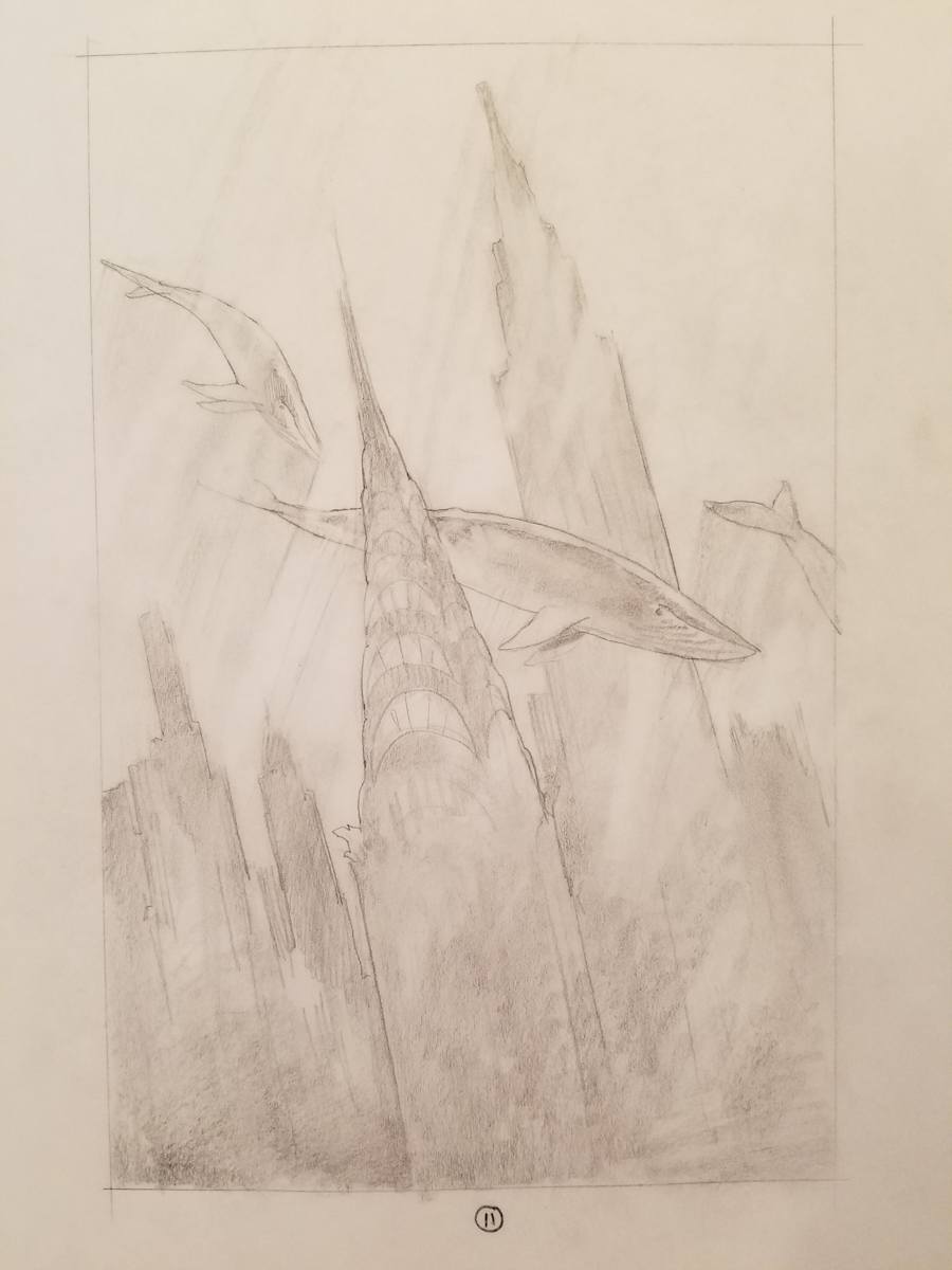 Waterworld Poster Concept, Whales Swimming by John Alvin, Image 1.