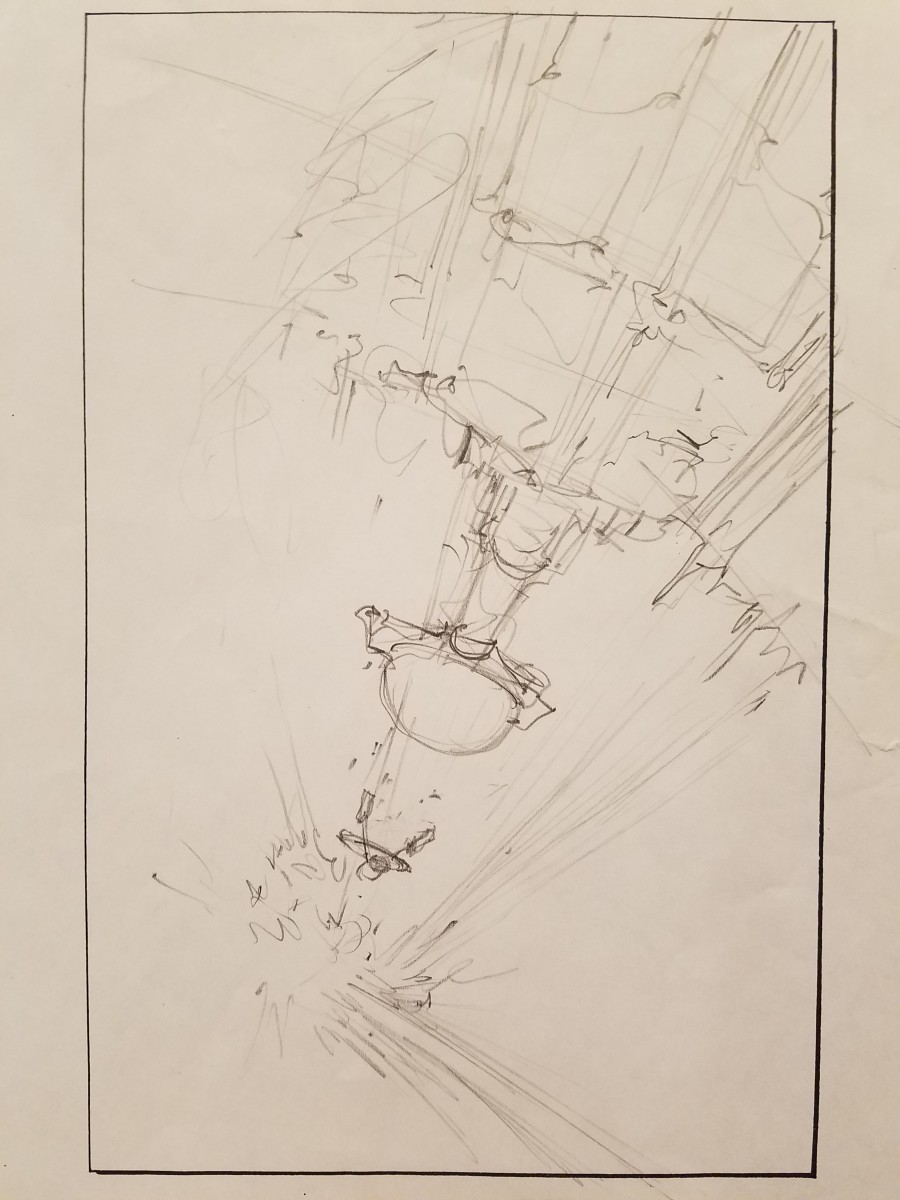 Star Trek VI The Undiscovered Country Poster Concept, Light Sketch by John Alvin 