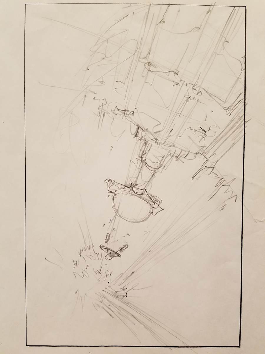 Star Trek VI The Undiscovered Country Poster Concept, Light Sketch by John Alvin, Image 1.