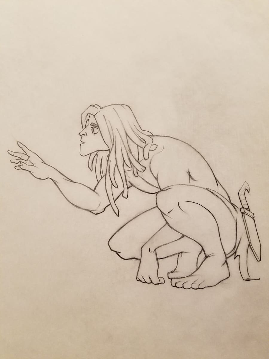 Tarzan Poster Concept, Tarzan Reaching to Left by John Alvin, Image 1.