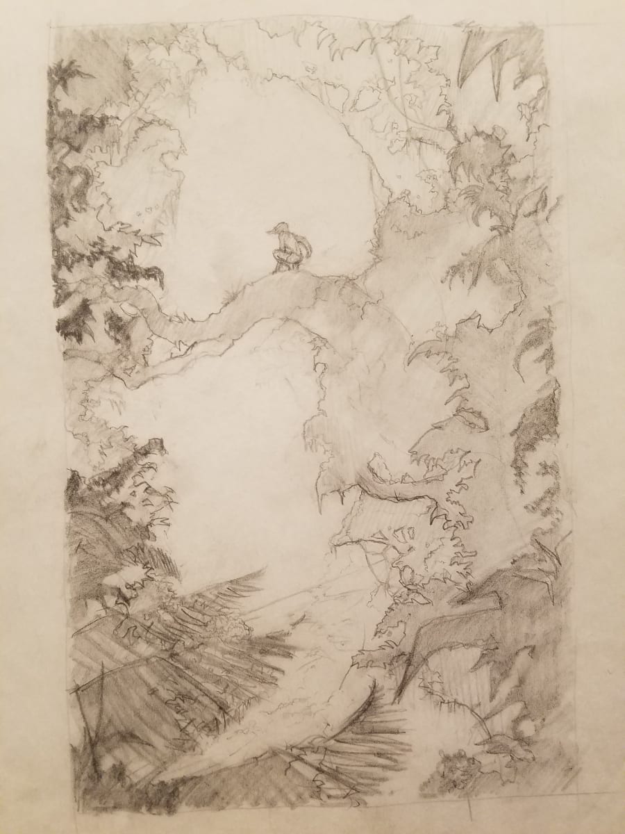 Tarzan Poster Concept, Tarzan Crouching in Distance by John Alvin, Image 1.