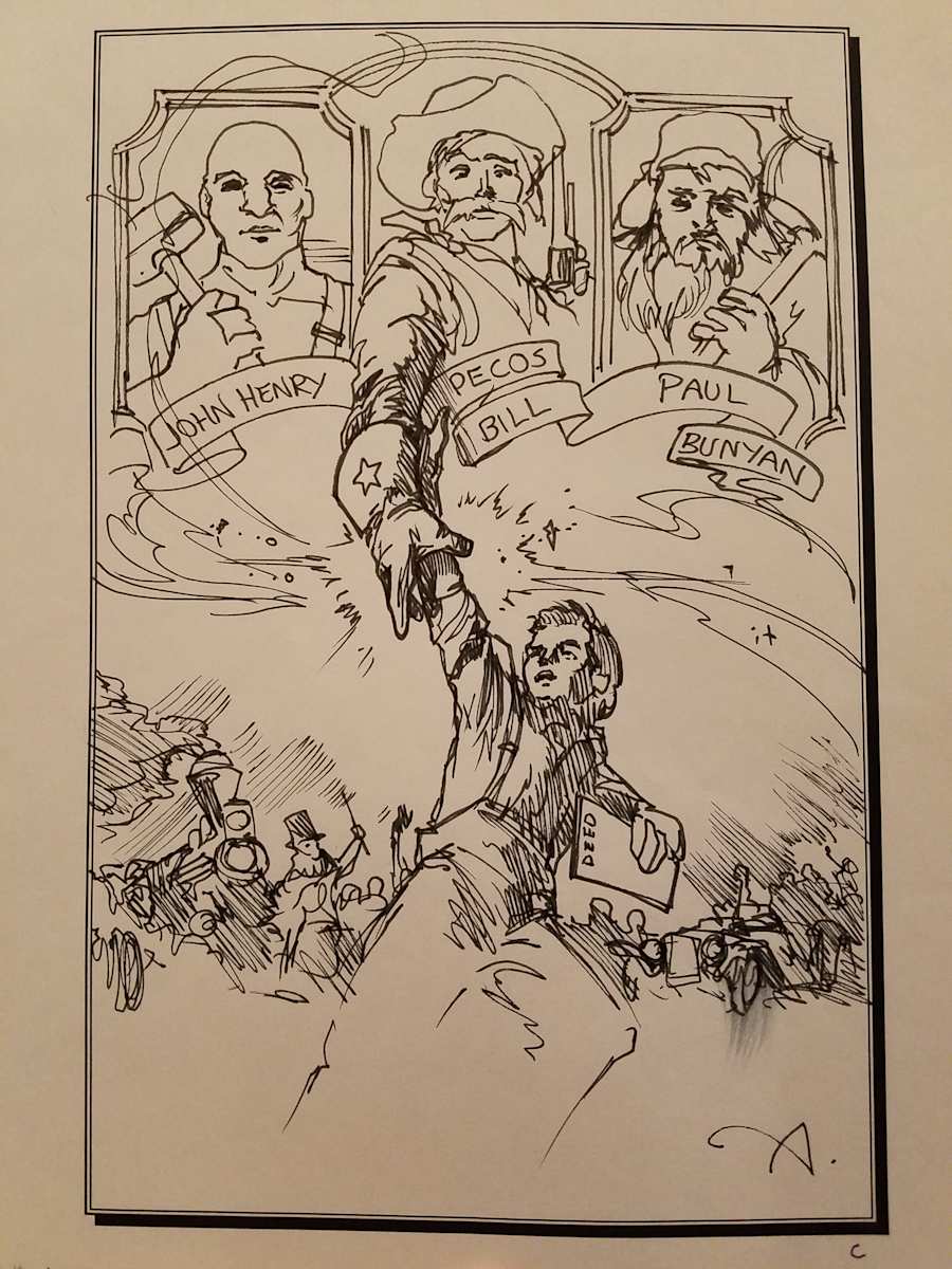 Tall Tale Poster Concept Art, Three Named Men by John Alvin, Image 1.