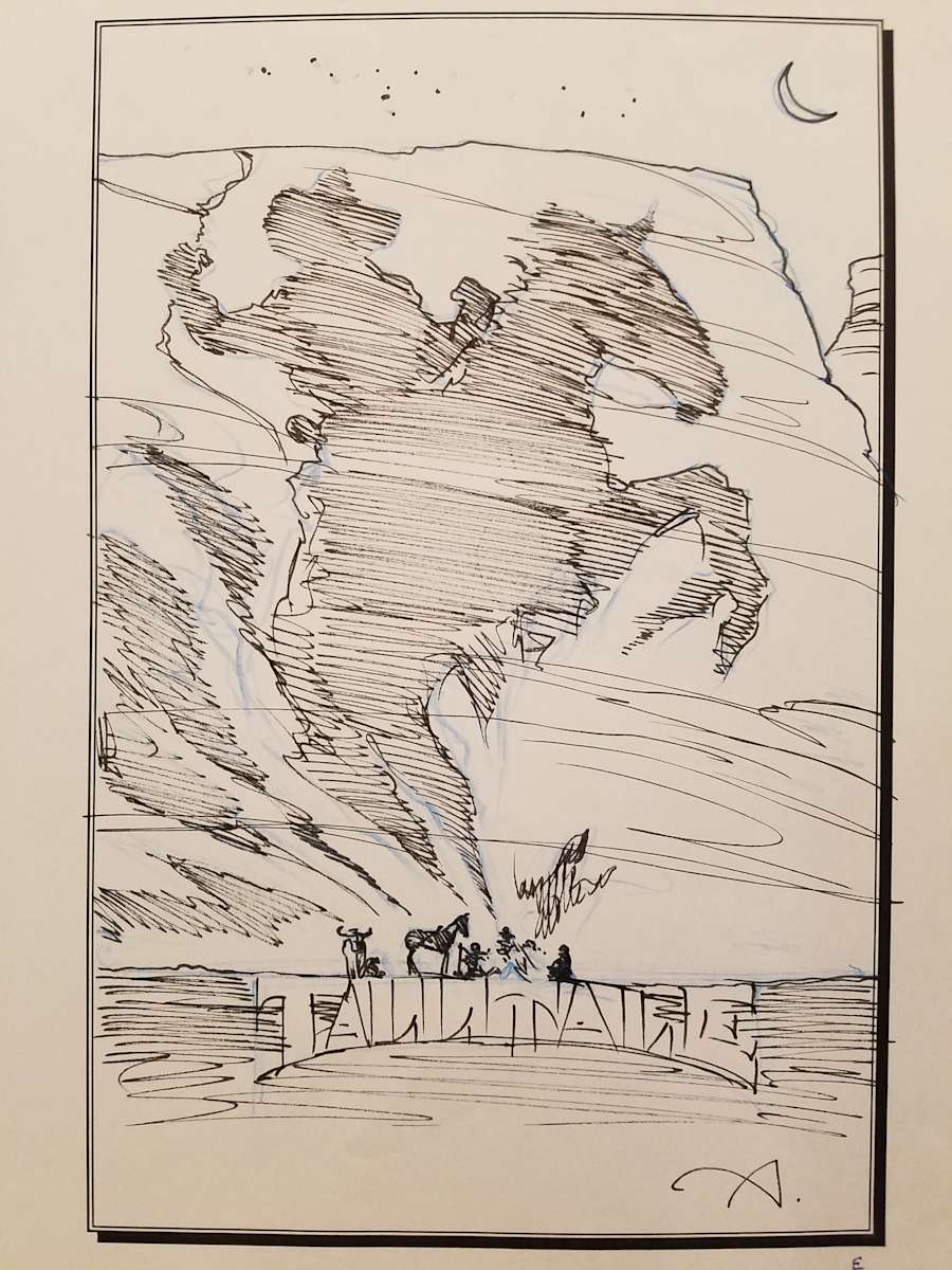 Tall Tale Poster Concept Art, Shadow of Cowboy on Horse by John Alvin, Image 1.
