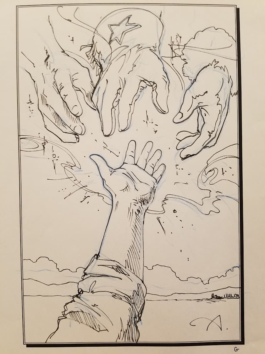 Tall Tale Poster Concept Art, Boy Reaching by John Alvin, Image 1.