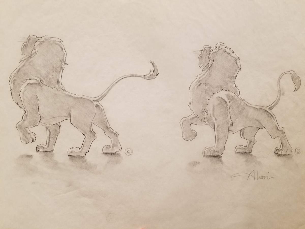 The Lion King  IMAX Poster Concept Art, Two Simbas Facing Left &  Away by John Alvin, Image 1.