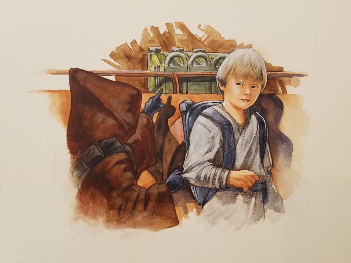 Star Wars Anakin's Fate Interior Art, Color Finish of Pg 23 by John Alvin, Image 1.