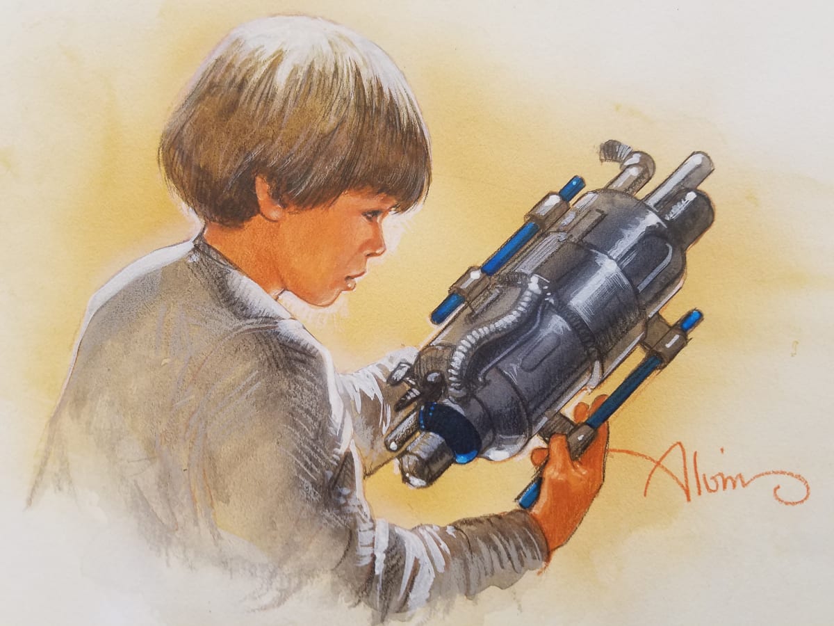 Star Wars Anakin's Fate Interior Art, Anakin & Podracer Part, Color Comp by John Alvin, Image 1.
