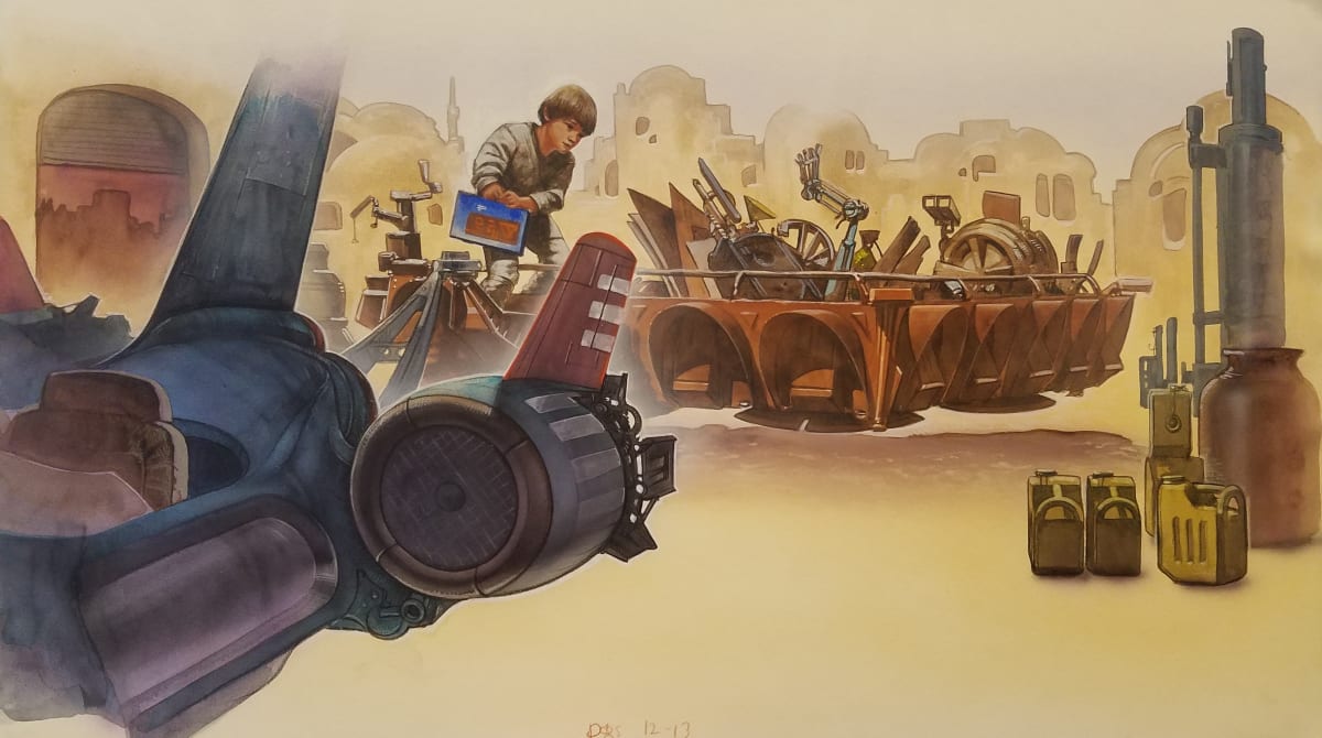 Star Wars Anakin's Fate Interior Art, Finish of Pages 12 and 13 by John Alvin, Image 1.