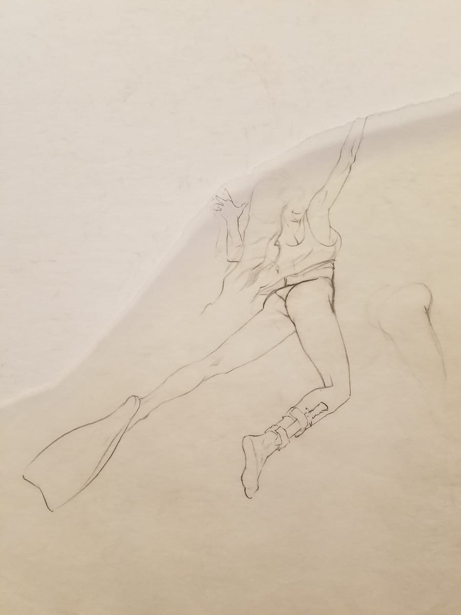 Leviathan Poster Concept, Woman with Flipper 1 by John Alvin, Image 1.