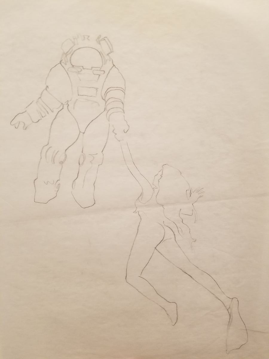 Leviathan Poster Concept, Light Sketch by John Alvin, Image 1.