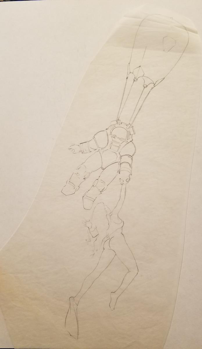 Leviathan Poster Concept, Woman With Flipper 2 by John Alvin, Image 1.