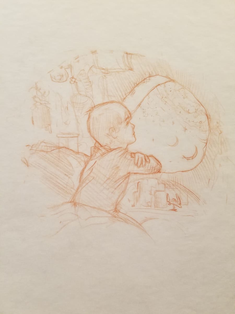 Star Wars Anakin's Fate Interior Art, Concept Sketch of Anakin by John Alvin, Image 1.