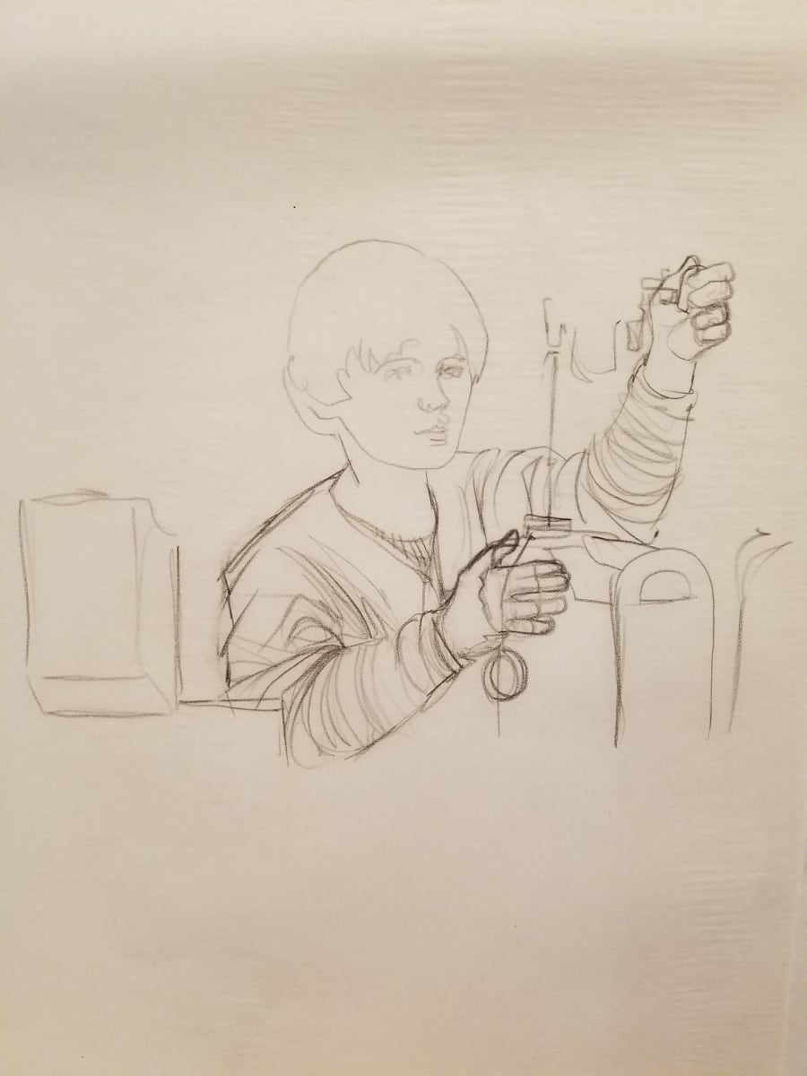 Star Wars Anakin's Fate Interior Art, Light Concept Sketch by John Alvin, Image 1.