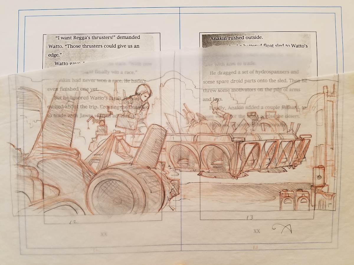 Star Wars Anakin's Fate Page Layout Interior Art by John Alvin, Image 1.