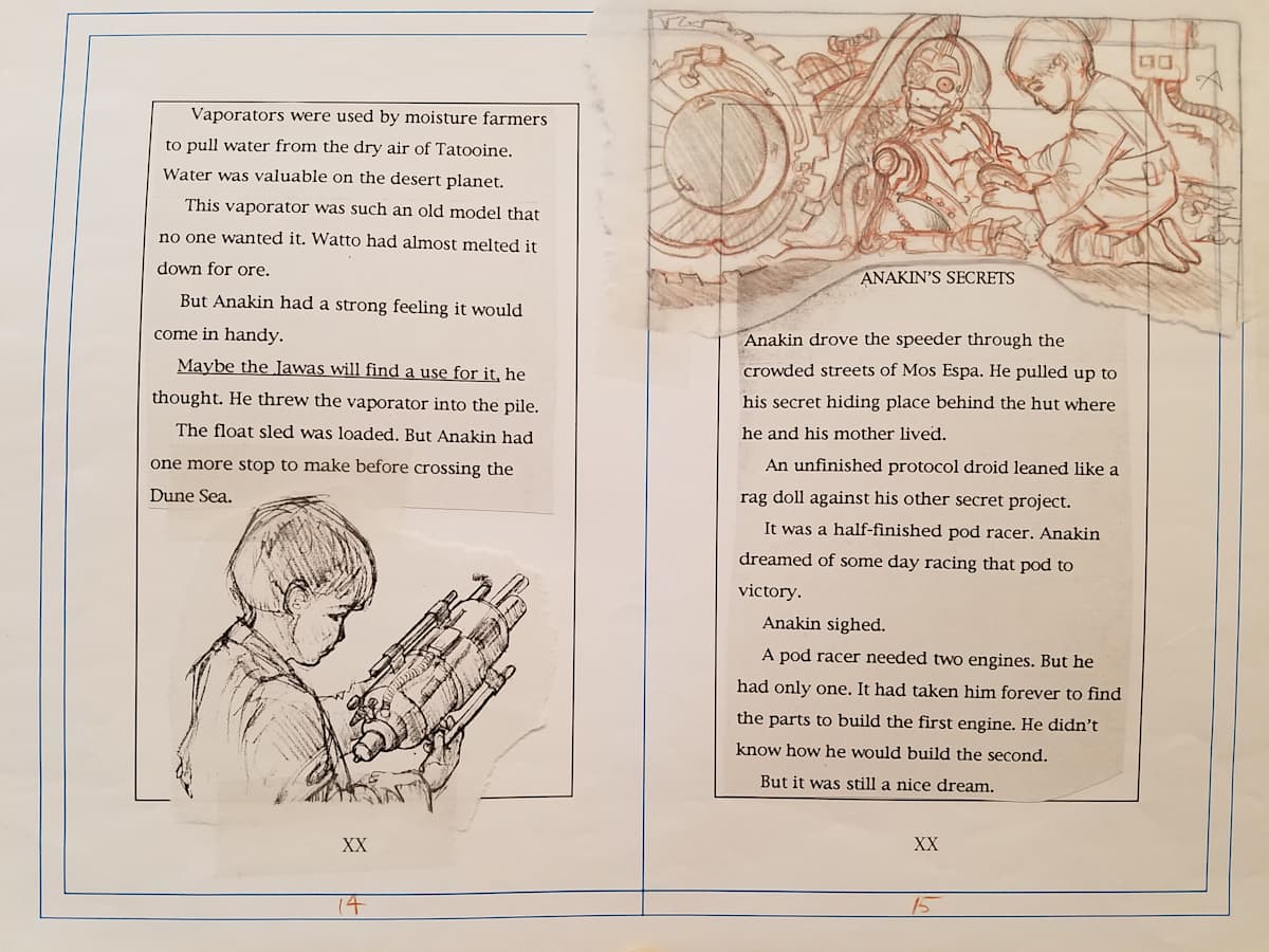 Star Wars Anakin's Fate Page Layout: Anakin & C3-PO by John Alvin, Image 1.