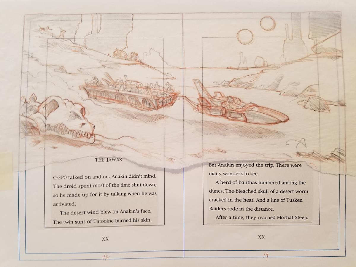 Star Wars Anakin's Fate Page Layout "THE JAWAS" on 18 by John Alvin, Image 1.