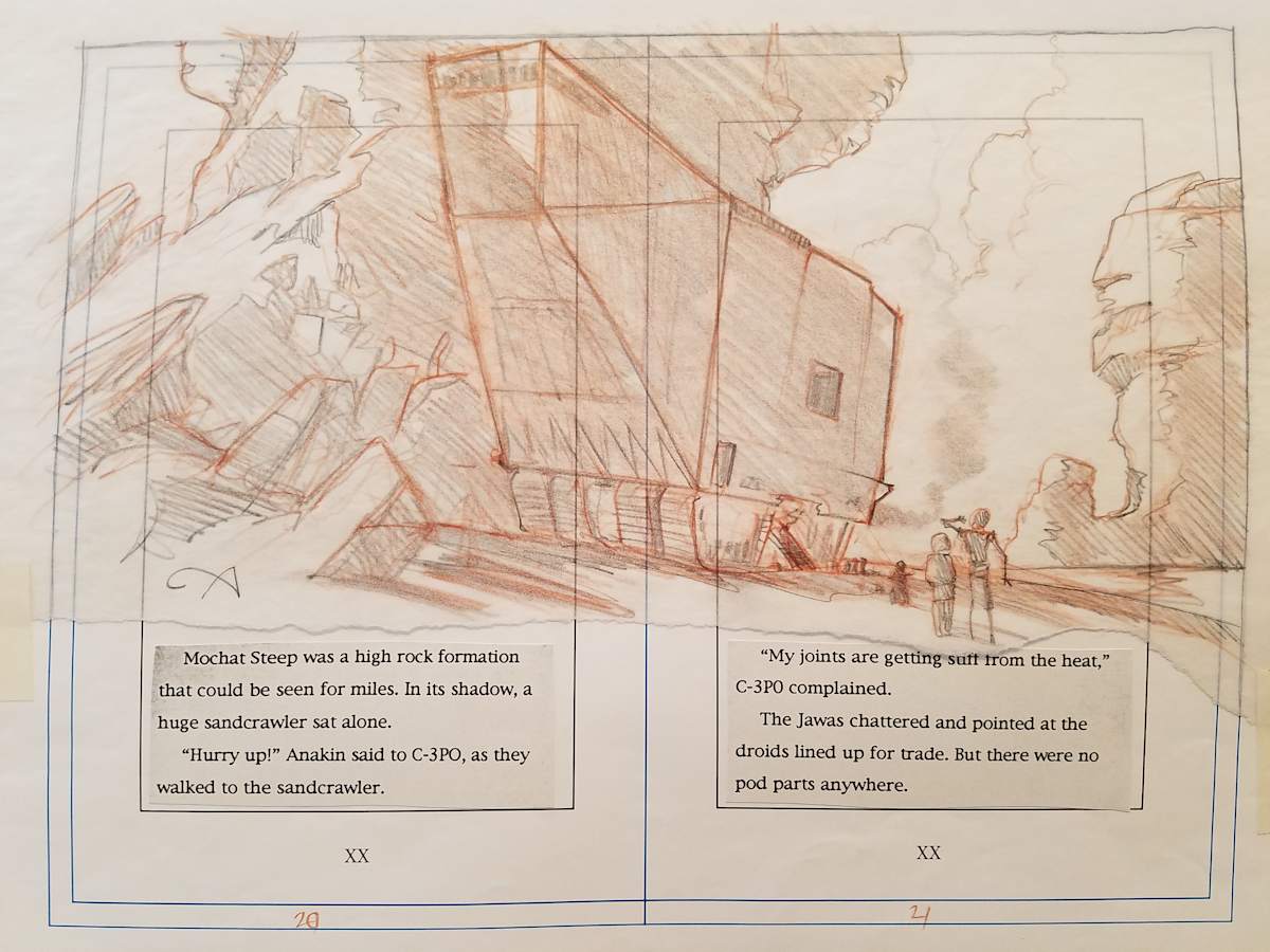 Star Wars Anakin's Fate Page Layout Anakin and C3-PO by John Alvin, Image 1.
