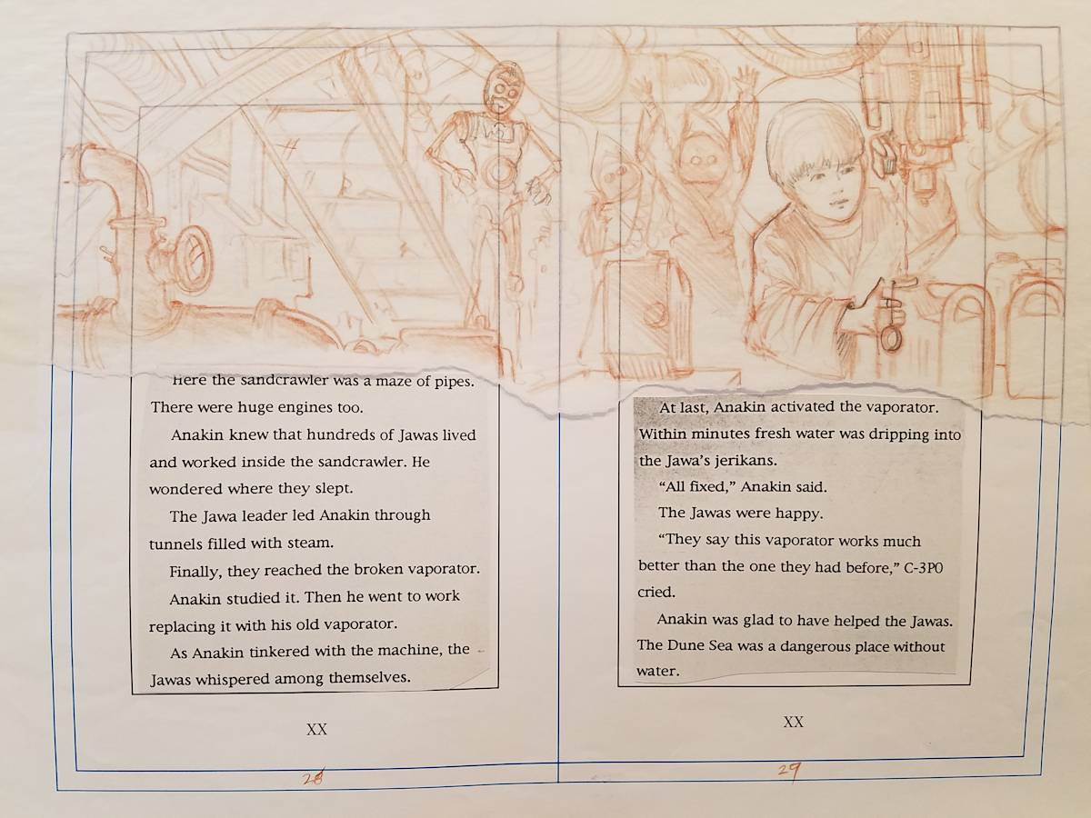 Star Wars Anakin's Fate Page Layout, Anakin and Vaporator by John Alvin, Image 1.