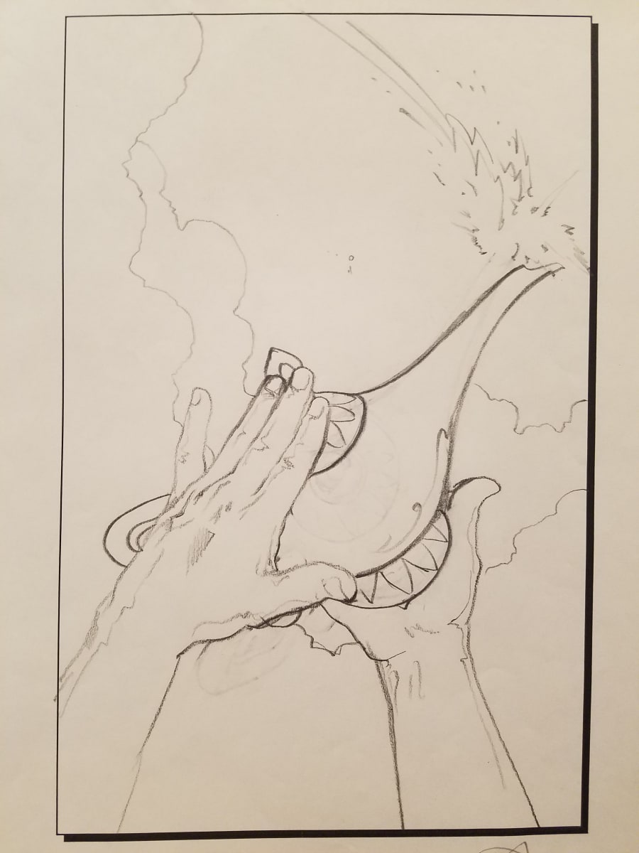 Aladdin Poster Concept, Hands & Lamp, Image 1.